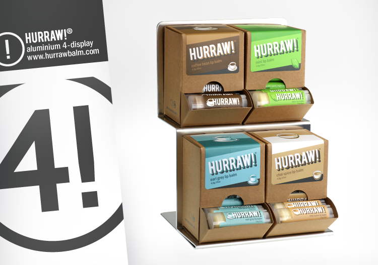 Hurraw! Vegan Lip Balm Wholesale Display Stand - 4 box option